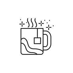 Poster - Cup tea icon. Simple line, outline vector of winter vacation icons for ui and ux, website or mobile application