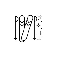 Poster - Ski winter sport icon. Simple line, outline vector of winter vacation icons for ui and ux, website or mobile application
