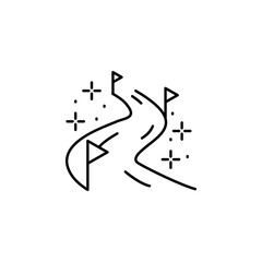 Aufkleber - Ski track snow way icon. Simple line, outline vector of winter vacation icons for ui and ux, website or mobile application