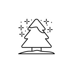 Poster - Spruce snow icon. Simple line, outline vector of winter vacation icons for ui and ux, website or mobile application