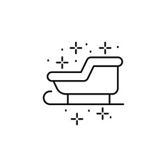 Poster - Sleigh winter icon. Simple line, outline vector of winter vacation icons for ui and ux, website or mobile application