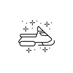 Aufkleber - Snowmobile transport icon. Simple line, outline vector of winter vacation icons for ui and ux, website or mobile application