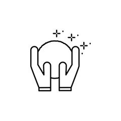 Aufkleber - Hands snowball icon. Simple line, outline vector of winter vacation icons for ui and ux, website or mobile application
