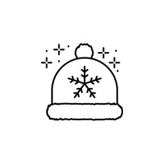 Poster - Hat snowflake clothes icon. Simple line, outline vector of winter vacation icons for ui and ux, website or mobile application