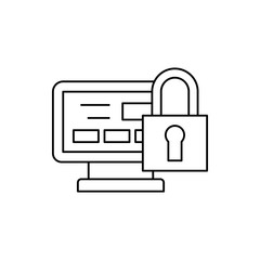 Poster - Digital, computer, technology, lock icon. Simple line, outline vector of computer technology icons for ui and ux, website or mobile application