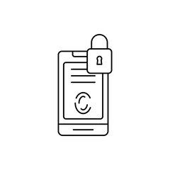 Poster - Computer, technology, fingerprint, smartphone icon. Simple line, outline vector of computer technology icons for ui and ux, website or mobile application