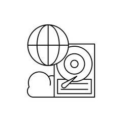 Aufkleber - Computer, technology, hard drive, cloud icon. Simple line, outline vector of computer technology icons for ui and ux, website or mobile application