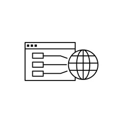 Poster - Computer, technology, internet, world, browser icon. Simple line, outline vector of computer technology icons for ui and ux, website or mobile application