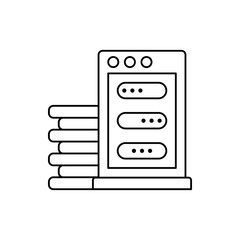 Poster - Computer, technology, data, server icon. Simple line, outline vector of computer technology icons for ui and ux, website or mobile application