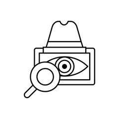 Poster - Computer, technology, spyware, search, eye icon. Simple line, outline vector of computer technology icons for ui and ux, website or mobile application