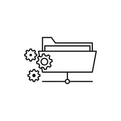Poster - Computer, technology, ftp, server, management icon. Simple line, outline vector of computer technology icons for ui and ux, website or mobile application