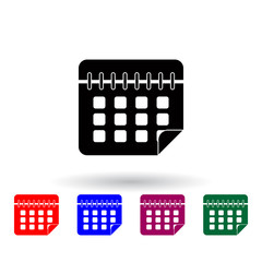Poster - the calendar multi color icon. Elements of university life set. Simple icon for websites, web design, mobile app, info graphics