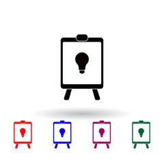 Poster - idea on canvas multi color icon. Elements of university life set. Simple icon for websites, web design, mobile app, info graphics