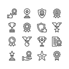 Poster - Awards line icons. Modern stroke, linear elements. Outline symbols collection. Premium quality. Pixel perfect. Vector thin line icons set