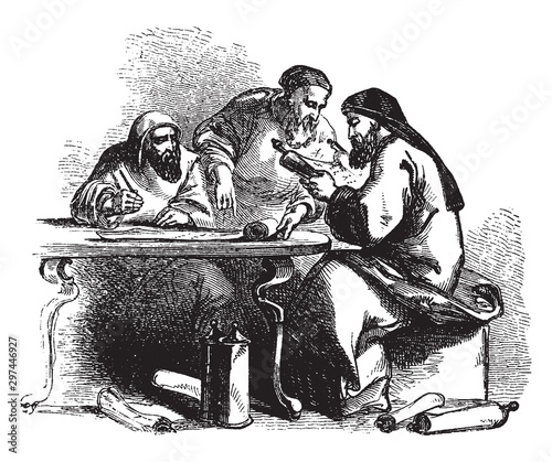 Fotografía Scribe, vintage illustration