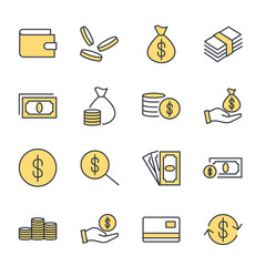 Poster - Money set icon template color editable. Money pack symbol vector sign isolated on white background. Simple logo vector illustration for graphic and web design.
