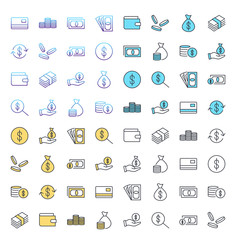 Leinwandbilder - Money set icon template color editable. Money pack symbol vector sign isolated on white background. Simple logo vector illustration for graphic and web design.