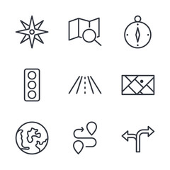 Aufkleber - Navigation set icon template color editable. Navigation pack symbol vector sign isolated on white background direction, maps, traffic and more illustration for graphic and web design.