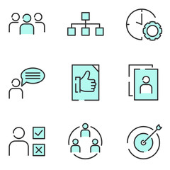Poster - Team Work set icon template color editable. Team Work pack symbol vector sign isolated on white background. Simple logo vector illustration for graphic and web design.