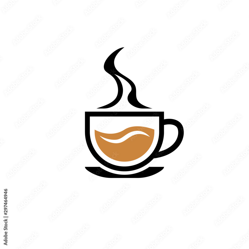Hot coffee cup icon in flat design on a white background. Stock Vector ...