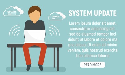 Poster - Laptop system update concept banner. Flat illustration of laptop system update vector concept banner for web design