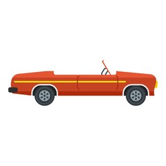 Wall Mural - Red cabriolet icon. Flat illustration of red cabriolet vector icon for web design