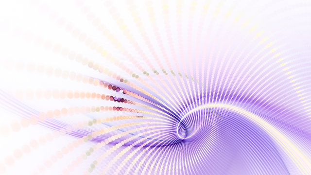 Abstract violet and white background. Fractal graphics series. Composition of glowing lines and mosaic halftone effects. 3d illustration.