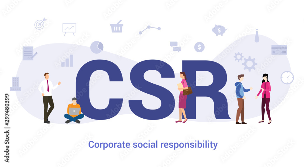 Csr Message csr corporate social responsibility concept with big word or text and ...