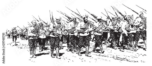 Cuadros en Lienzo Infantry, vintage illustration.
