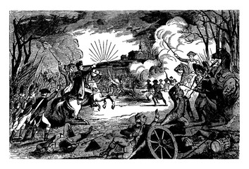 Battle of Princeton,vintage illustration