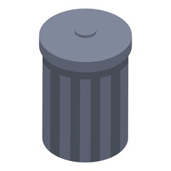 Poster - Garbage bin icon. Isometric of garbage bin vector icon for web design isolated on white background