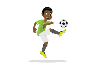 African Boy soccer football player.