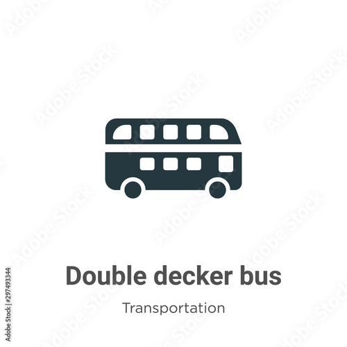 Fotomural Double decker bus vector icon on white background