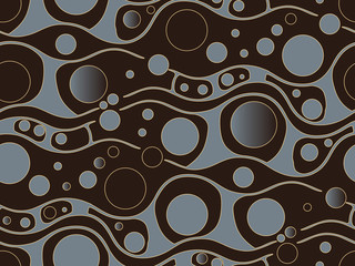 Wall Mural - retro psychedelic bubbles field seamless silver ivory