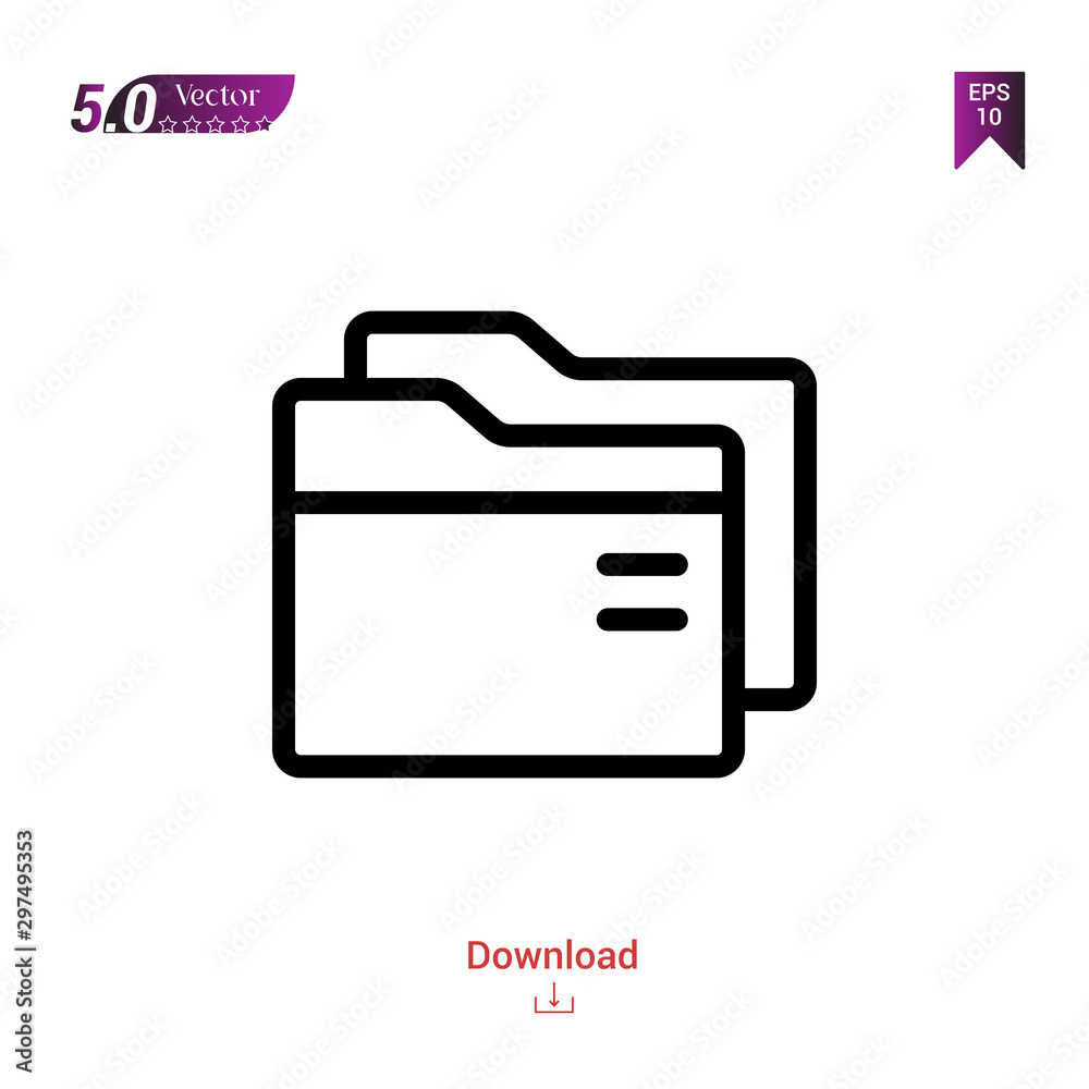 Outline Black folder icon. folder icon vector isolated on white ...