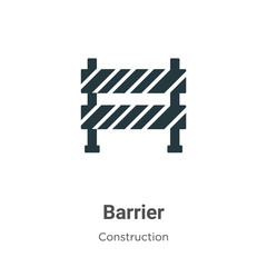 Poster - Barrier vector icon on white background. Flat vector barrier icon symbol sign from modern construction collection for mobile concept and web apps design.