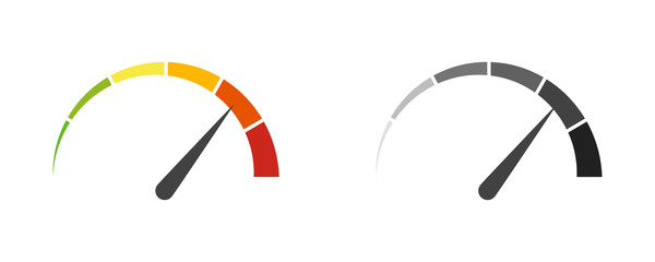 Poster - Speedometer speed car auto dashboard vector isolated icons. Fast time concept. Speed motion design. Speed indicator icon.