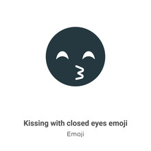 Kissing With Closed Eyes Emoji Vector Icon On White Background. Flat Vector Kissing With Closed Eyes Emoji Icon Symbol Sign From Modern Emoji Collection For Mobile Concept And Web Apps Design.