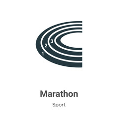 Poster - Marathon vector icon on white background. Flat vector marathon icon symbol sign from modern sport collection for mobile concept and web apps design.