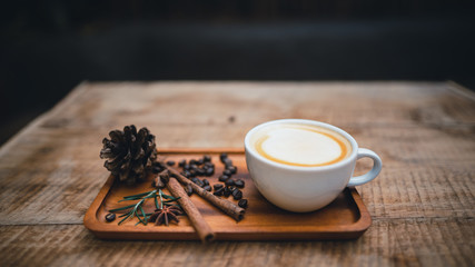 Wall Mural - Coffee, black coffee, drip coffee, Coffee on a wooden tray in the morning