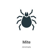 Mite Vector Icon On White Background. Flat Vector Mite Icon Symbol Sign From Modern Animals Collection For Mobile Concept And Web Apps Design.