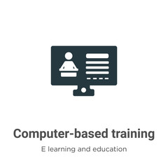 Poster - Computer-based training vector icon on white background. Flat vector computer-based training icon symbol sign from modern e learning and education collection for mobile concept and web apps design.