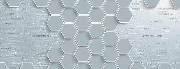 Wall Mural - Digitaler Hintergrund mit Hexagonen