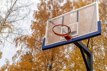 Basketball Hoop With Broken Net