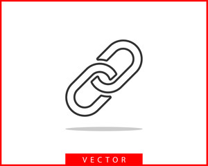 Wall Mural - Chain link vector icon. Chainlet element flat design. Concept connection symbol isolated on white background.