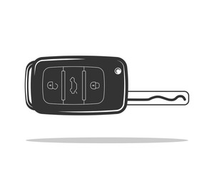 Wall Mural - Auto key icon vector. Car keys symbol flat design