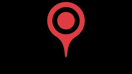 Poster - Red map marker icon. Looped animation with alpha channel. 4K resolution. 