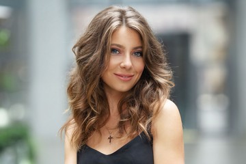 portrait of a beautiful girl. blurred background