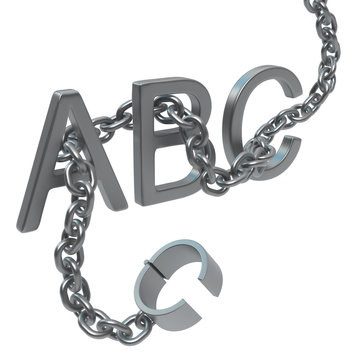Shackles Metal Chain Three Letters