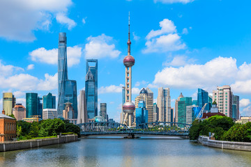 Wall Mural - Architectural landscape and city skyline in Shanghai